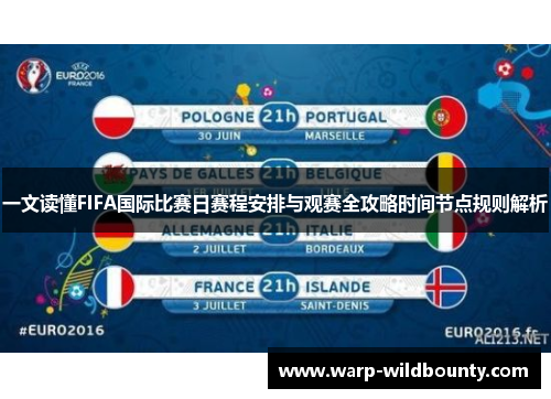 一文读懂FIFA国际比赛日赛程安排与观赛全攻略时间节点规则解析
